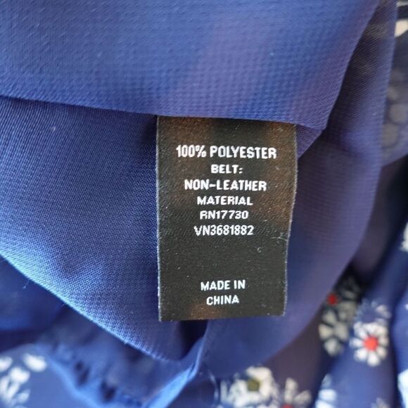 Jason Wu For Target Navy with White Florals Chiffon Sleeveless Dress Size Large - Picture 14 of 15